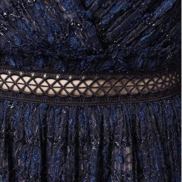 Self-Portrait Navy Metallic Pattern Mini Dress - Picture 2 of 13